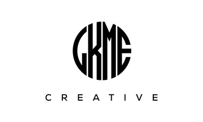 Letters LKME creative circle logo design vector, 4 letters logo