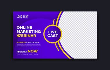 Business Online Marketing Webinar Program, conference Banner, flyer, post, vector