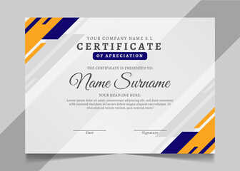 modern certificate template with geometric style