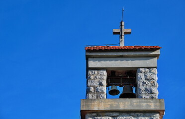 Low angle view of little Catholic church