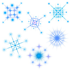 Set of various vector snowflakes