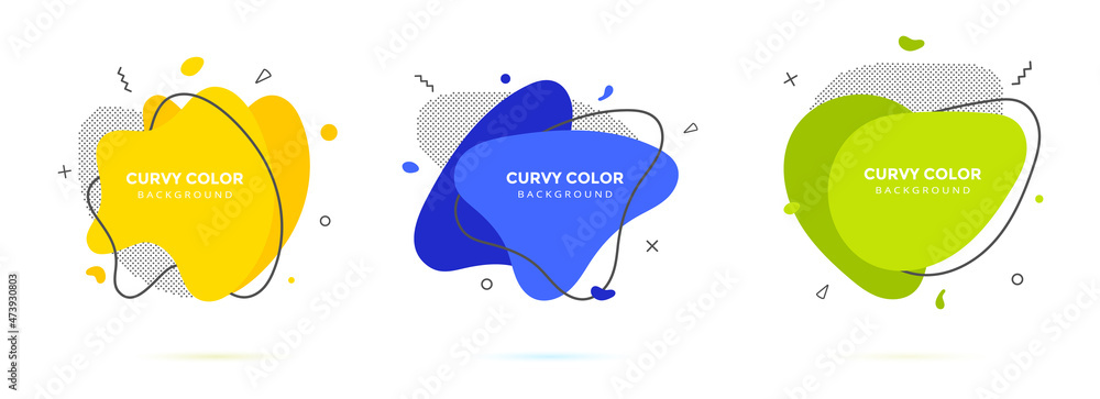 Poster modern liquid irregular amoeba blob shape abstract elements graphic flat style design fluid vector i