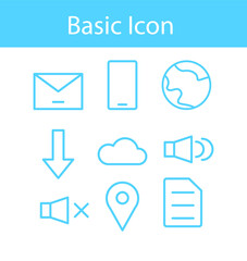 basic fundamental icon pack with line style