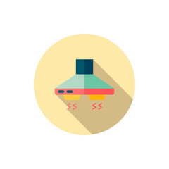 Kitchenware range hood vector icon, flat design, long shadow