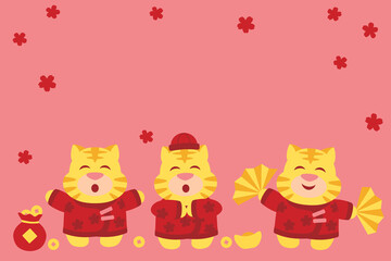Tiger cartoon card - Chinese new year