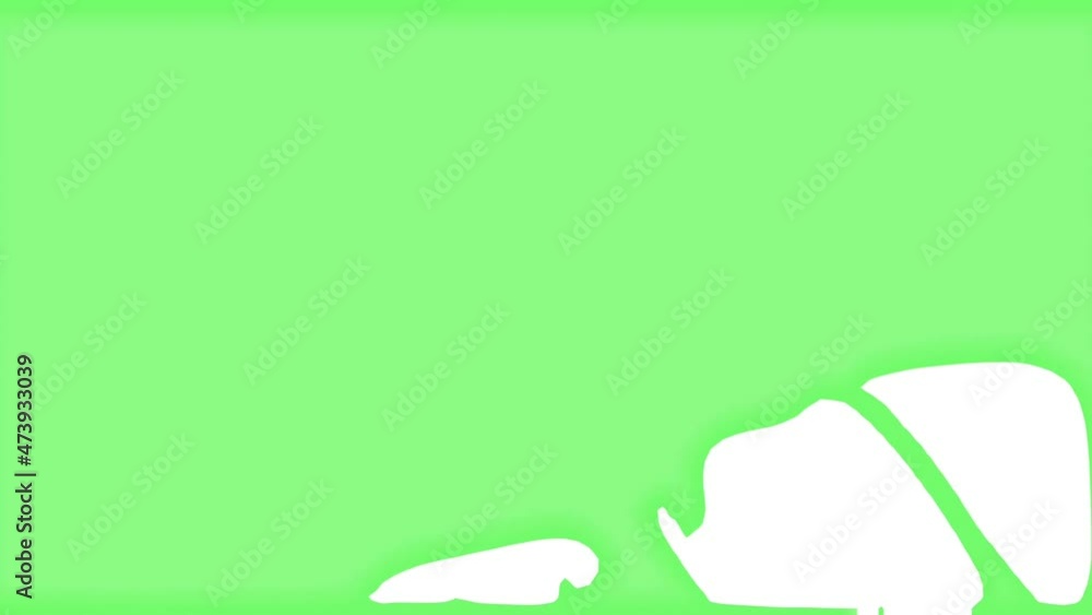 Poster abstract liquid moving in gradient neon green surface. digital animation