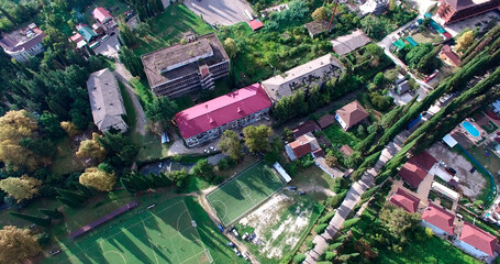 Aerial view of the urban landscape of New Athos, Abkhazia