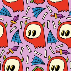 Halloween pattern designs illustration for clothing, wallpapers, backgrounds, posters, books, banners and more