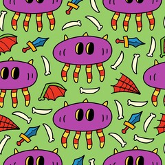 Halloween pattern designs illustration for clothing, wallpapers, backgrounds, posters, books, banners and more