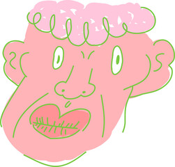 ラフに描いたブスなおじさんおばさんの顔