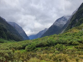 Obraz premium Milford Track, MacKinnan Pass, Sutherland Falls, Te Anau, Milford Sounds, South Island, New Zealand