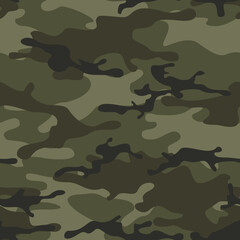 Fototapeta premium Camouflage seamless pattern. Military texture. Print on fabric and clothing. Vector