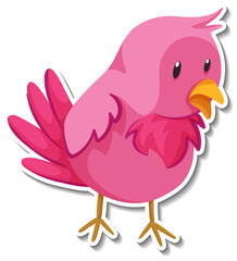 Little pink bird animal cartoon sticker
