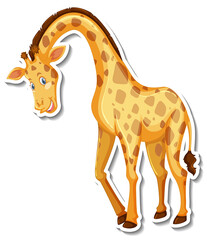 Giraffe animal cartoon sticker
