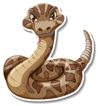 Rattlesnake animal cartoon sticker