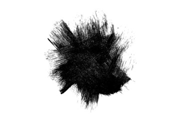 Obraz premium Ink black abstract paint stroke isolated on white background. Digitally generated image. Vector design elements, illustration, EPS 10.