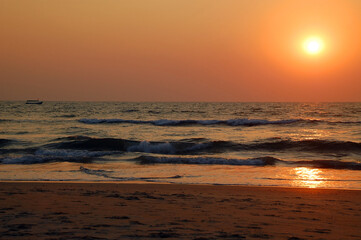 Fototapeta na wymiar Sunset in Goa in India