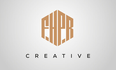 letters FHPR creative polygon hexagon logo victor template