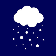 white cloud with snow on dark blue background