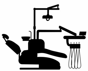 dental chair silhouette black vector