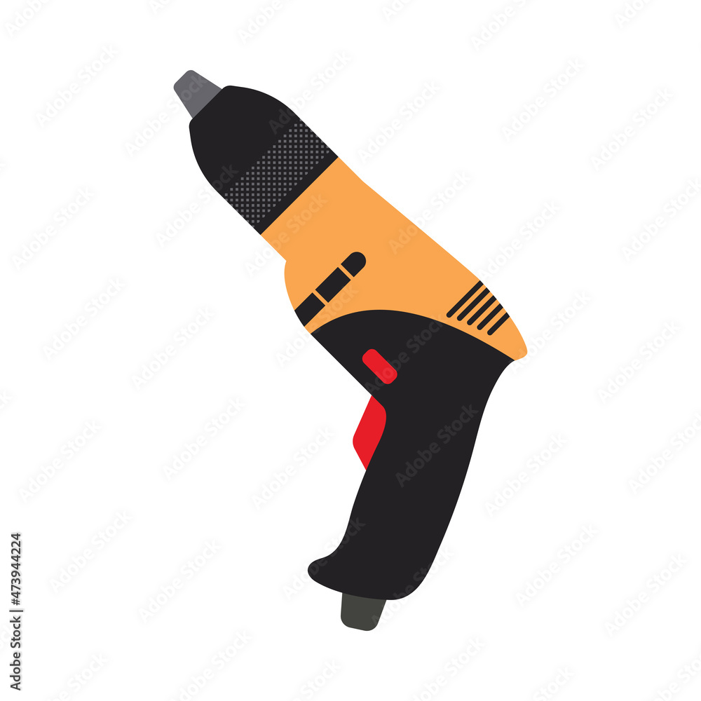 Sticker icon of electric drill