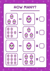 How many Ghost, game for children. Vector illustration, printable worksheet