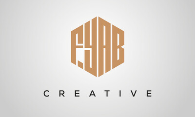 letters FYAB creative polygon hexagon logo victor template