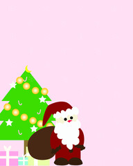 Merry christmas background, Pink christmas. Vector illustration.