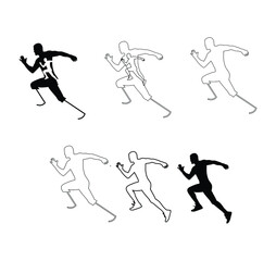 paraolympic runner players vector