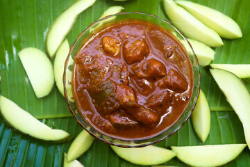 mango pickle sliced raw mango