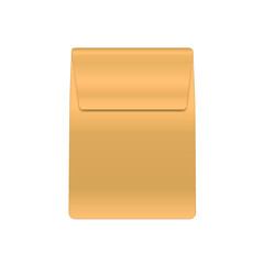 Brown plastic or paper packaging isolated on a white background