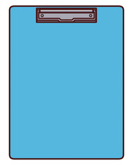 水色のクリップボード 　イラスト素材　縦