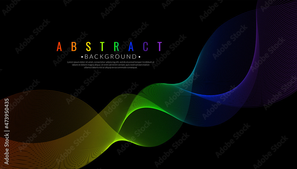 Poster rainbow wave colorful gradient light background. abstract colorful wavy stripe. curve line spectrum 