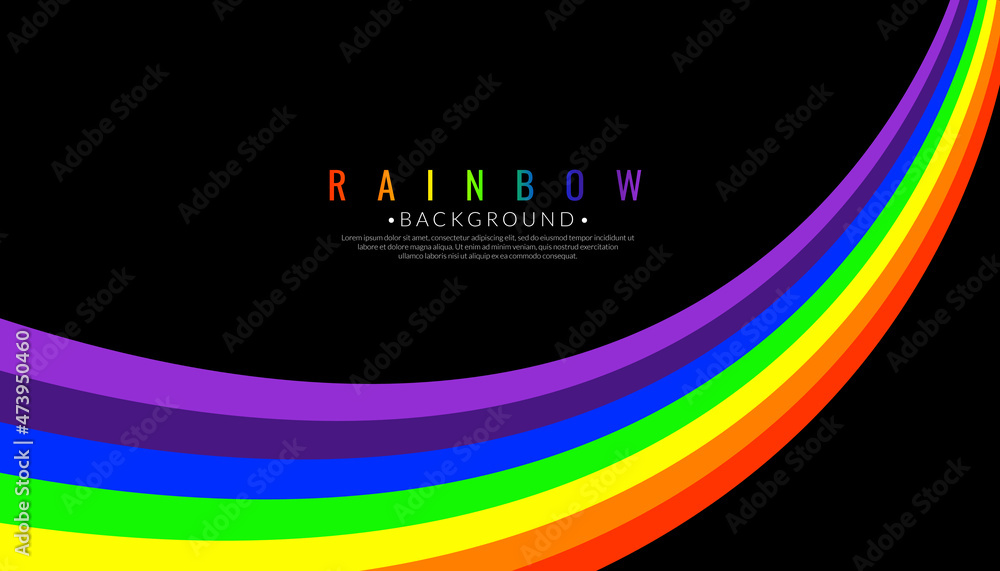 Poster striped multicolored rainbow seamless texture. abstract colorful curve stripe background. vector ill