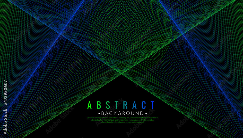 Poster abstract technology circles laser rays light diagonally on dark background. stripe spectrum design c