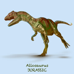 " Allosaurus JURASSIC. A collection of various dinosaurs and reptiles that lived during the Jurassic Period of Earth's history" © David Costa Art