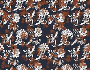 Abstract seamless popular and soft floral pattern design