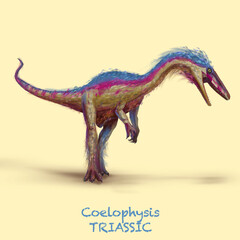 Coelophysis TRIASSIC. A collection of various dinosaurs and reptiles that lived during the Triassic Period of Earth's history