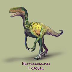 Herrerasaurus TRASSIC. A collection of various dinosaurs and reptiles that lived during the Triassic Period of Earth's history © David Costa Art