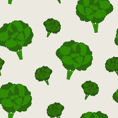 SImple modern seamless pattern with broccoli.