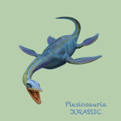 Pliosaurus JURASSIC. A collection of various dinosaurs and reptiles that lived during the Jurassic Period of Earth's history Plesiosauria JURASSIC. A collection of various dinosaurs and reptiles that  © David Costa Art