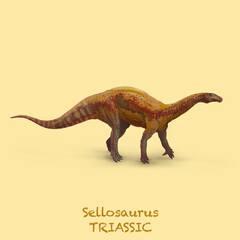 Sellosaurus TRIASSIC. A collection of various dinosaurs and reptiles that lived during the Triassic Period of Earth's history © David Costa Art