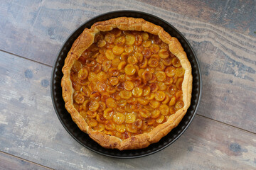 Delicious home made mirabelle plums pie
