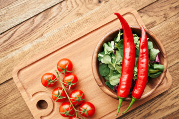 salad plate hot pepper red organic kitchen