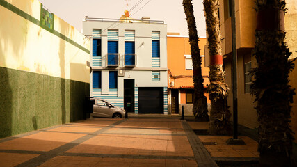 picturesque fishing village on the coast of the canary islands of gran canaria called san cristobal with houses, fishermen and the castle of light in las palmas