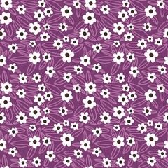 Simple floral seamless pattern with flowers for fabrics and cards and linens and kids and wrapping paper