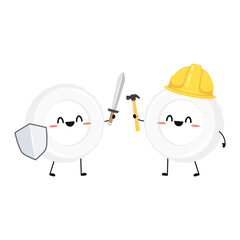 White blood cell character design.  White blood cell on white background.