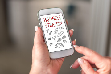 Business strategy concept on a smartphone