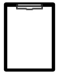 クリップボード 　用紙　イラスト素材　縦　白黒