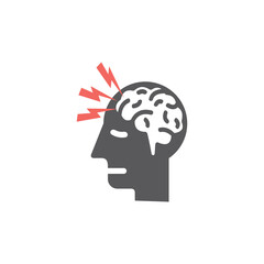 brain sign. Vector icon for web graphic.